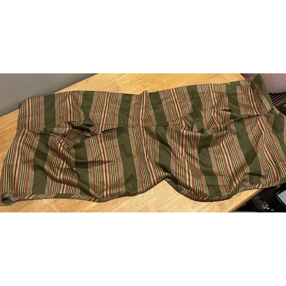WAVERLY Classics Sweetwater Stripe Olive Green Amanda Curtain Valance‎ 80x17